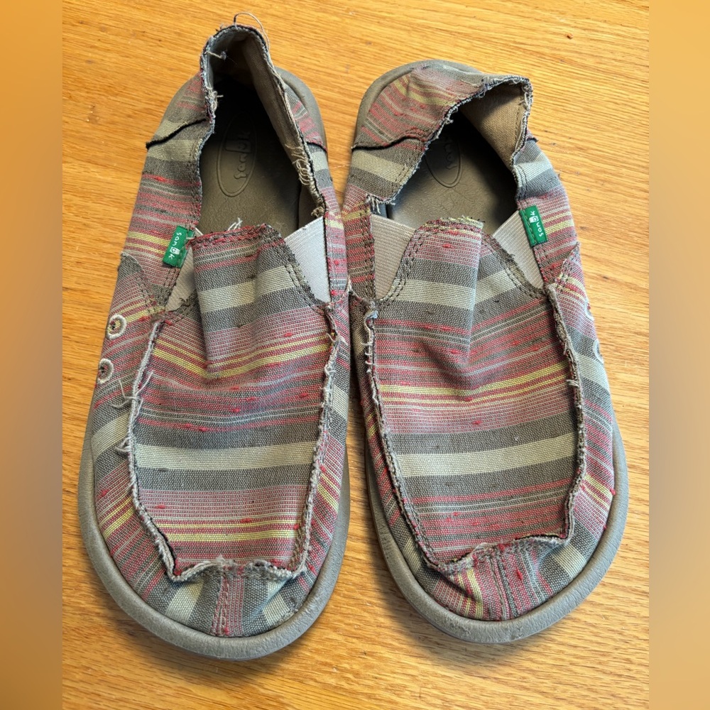 Sanuk Slip-On Canvas Shoes in Multi-Strip